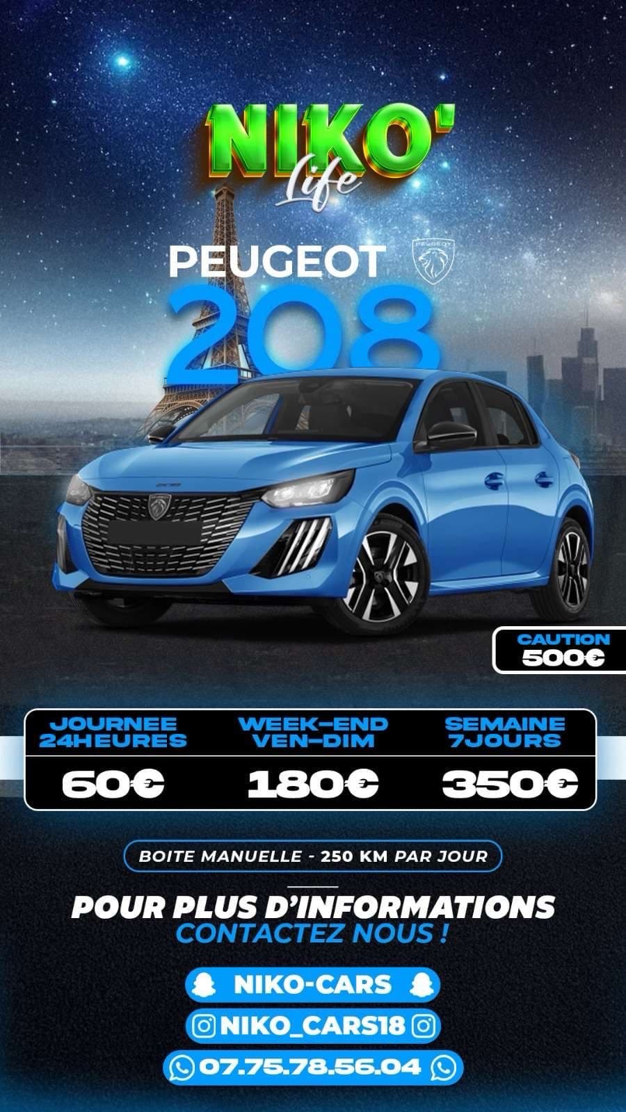 Peugeot 208  Bleu