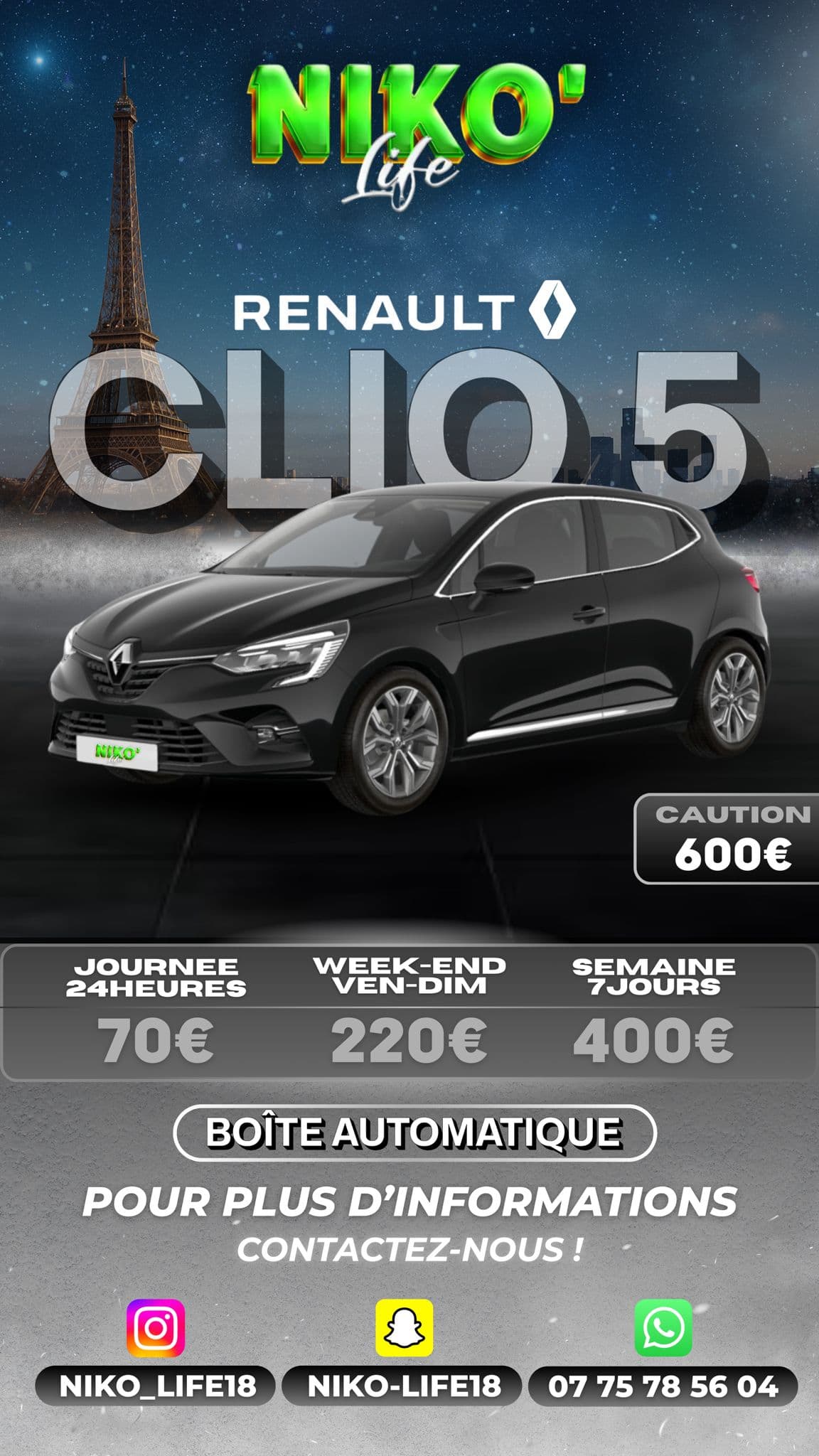 Renault Clio 5  Noir